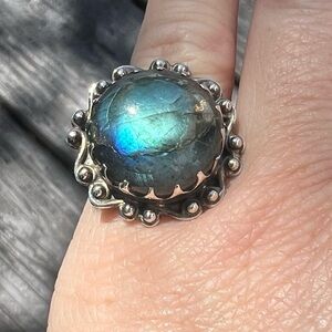 Sterling Silver and Labradorite Gemstone Ring
